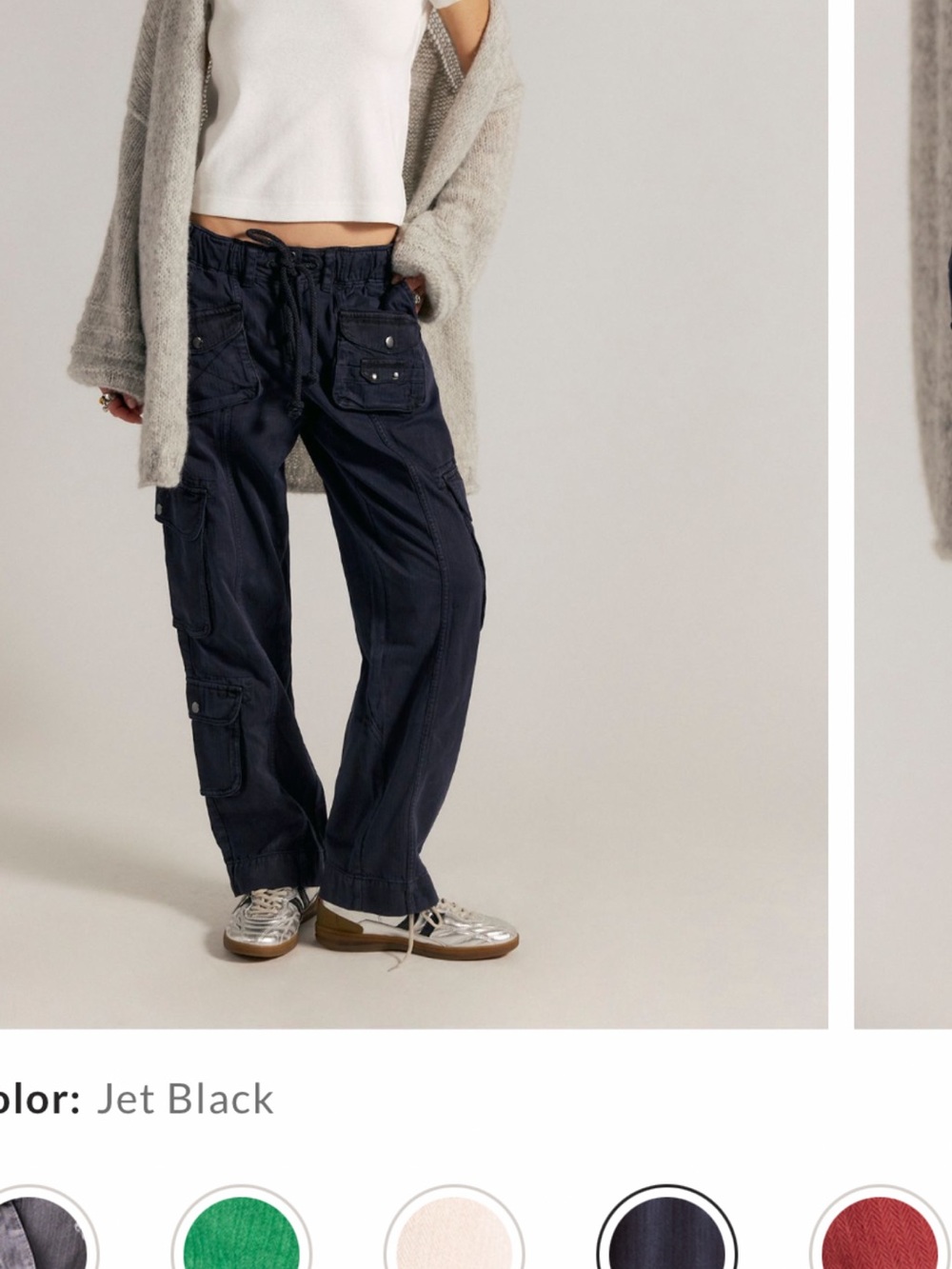 Free People Jet Black Cargo Lounge Pants